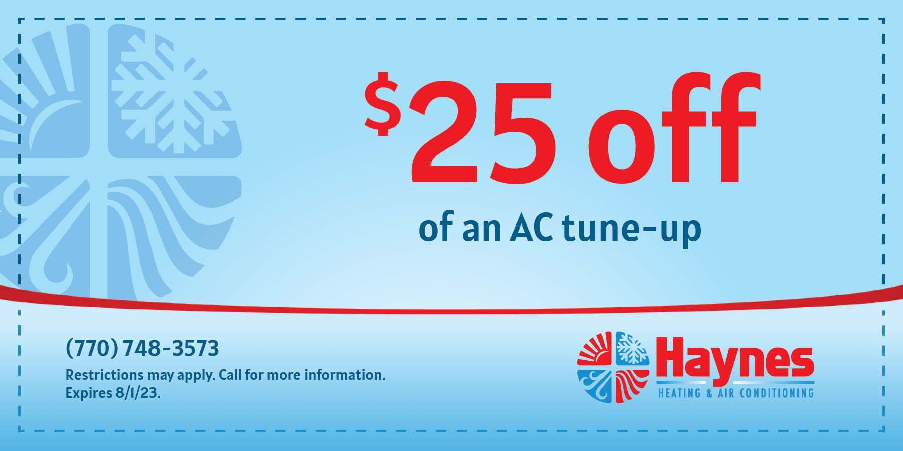 $25 off of an AC tune-up.