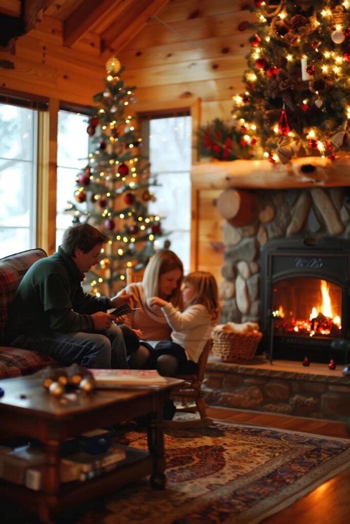 Cozy home interior with a family discussing furnace troubleshooting