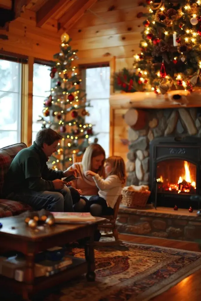 Cozy home interior with a family discussing furnace troubleshooting